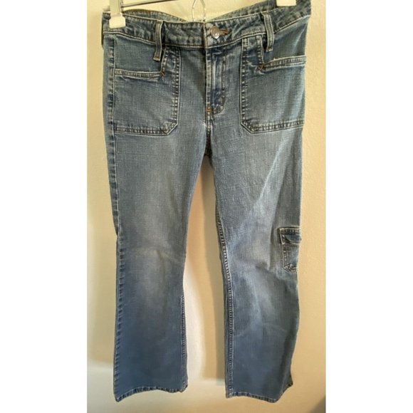 Mossimo Stretch Jeans Women Size 5 29x29 Blue Denim Bootcut Low Rise - Picture 1 of 14